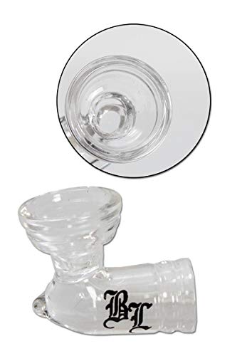 Bong-discount Black Leaf - Accesorios para bongs (cabeza de pipa de agua, cabeza de cristal de borosilicato, 23 x 16 mm, para silbatos clásicos Zippy de Marruecos para colgar, agujero de 8 mm)
