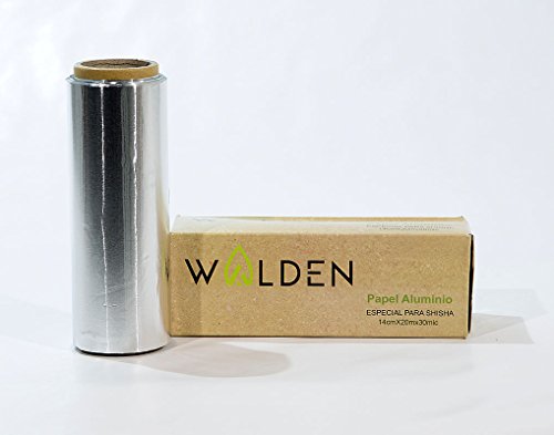 Papel de Aluminio Especial para Shisha o Cachimba (30 micras) - 1 Rollo con 20 MTS - Marca: Walden