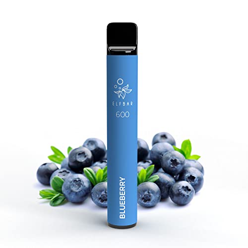 Elfbar 600 Blueberry Disposable Pod 2ml - 550mAh - Pod Vape Desechable Elf Bar 600 caladas aprox - Cigarro electrónico Vaping - Vaina Desechable - 600 Puffs - (Sin Nicotina) (Arándano)