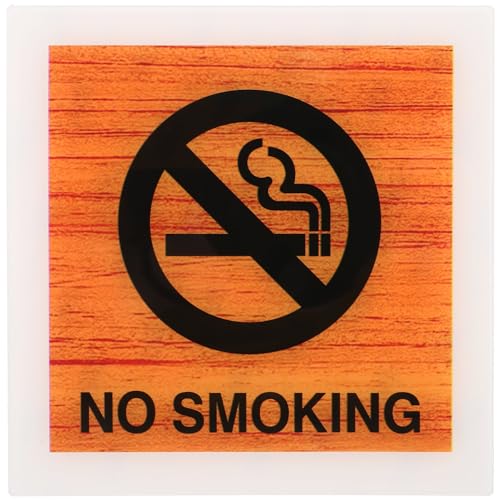 HOODANCOS Señal De Prohibido Fumar Señal De Acrílico De 15 X 15 m Sin Vapear Señal De Prohibido Fumar A Prueba De Agua Para Vehículos Tienda De Automóviles Restaurante Edificio Comercial