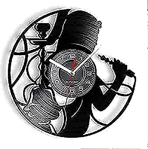 AIRFUL Reloj de Pared Silencioso con batería Cachimba Sala de Estar Fumar Reloj de Arte de Pared Disco de Vinilo Reloj Artesanal Reloj de Entretenimiento Decorativo Interior Cocina Oficina